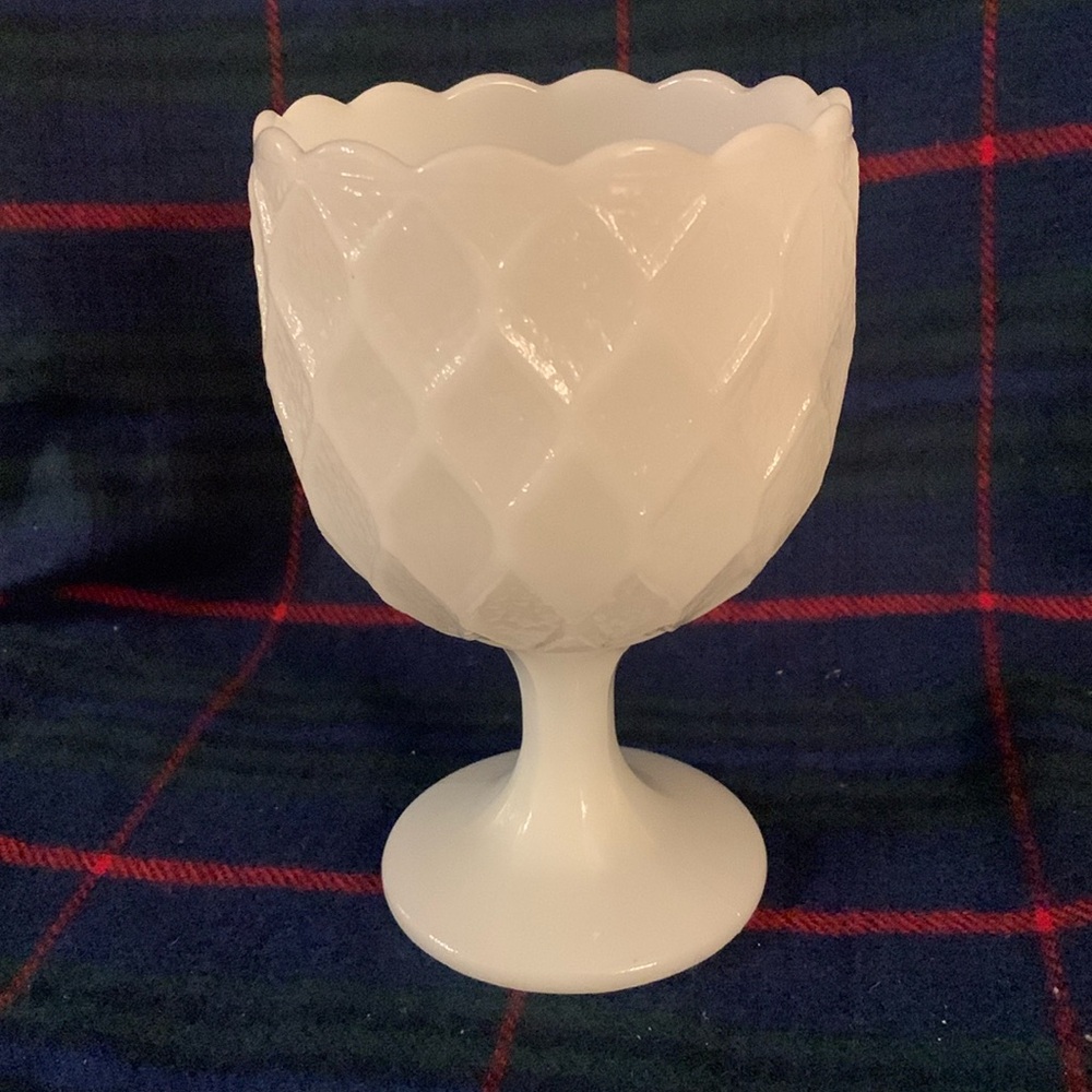 Milk glass white goblet or candy dish.